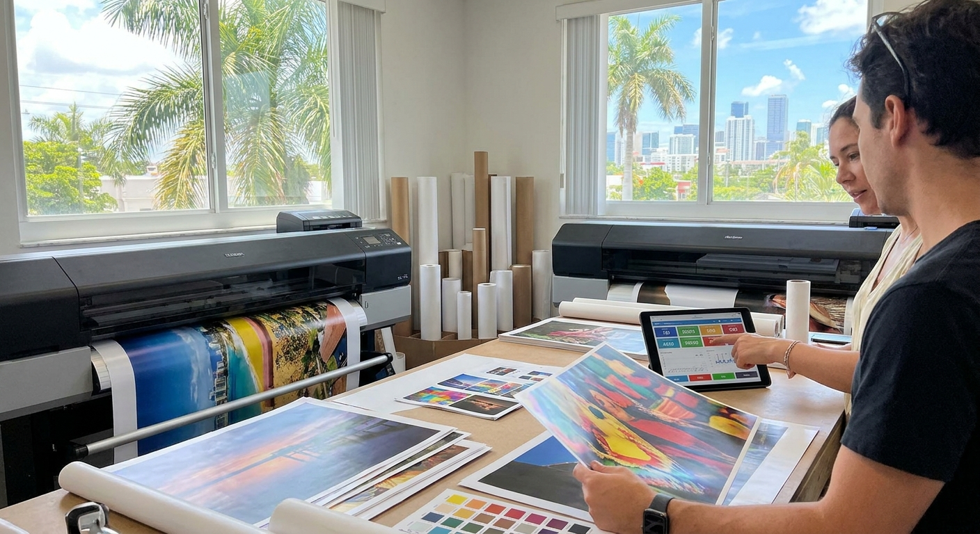 Professional artwork printing costs and services in Miami