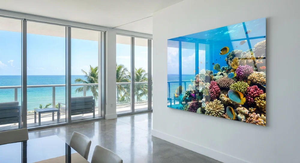 Acrylic prints for Miami photography displays: vibrant, durable, and modern art presentation